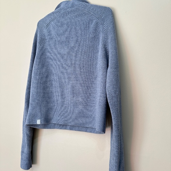 Lululemon Collared Merino Wool-Blend Sweater M Heather Belgian Blue Gray‎ - Picture 6 of 9